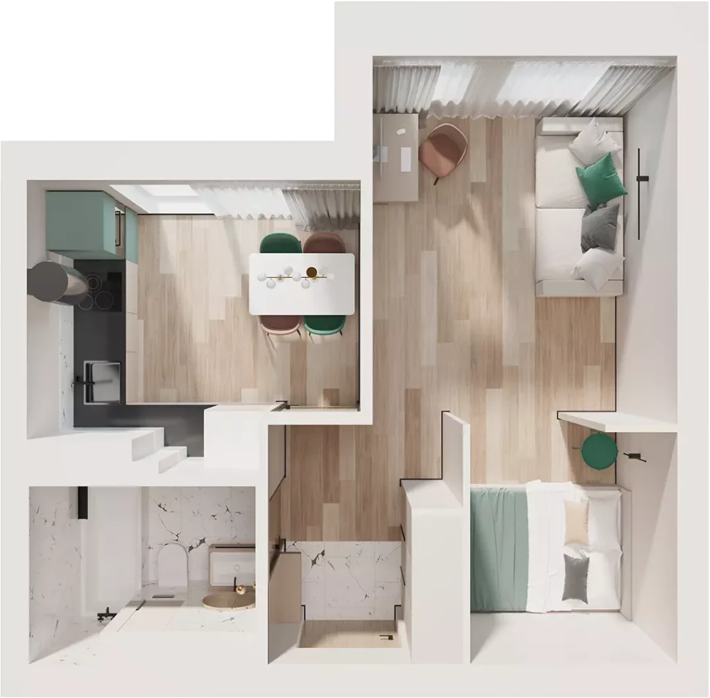 Plan de vente lumineux en 3D